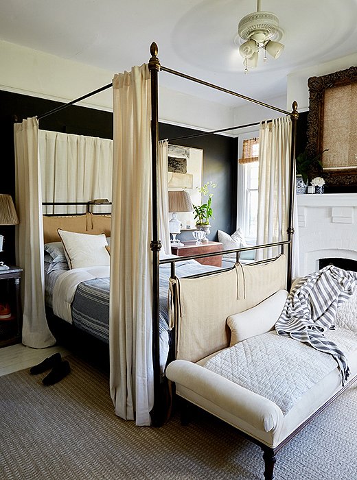 A canopy bed and a ceiling fan: Sweet dreams are made of this. Room by William McLure; photo by Frank Tribble.

